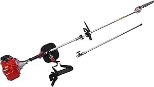 Gas Powered Pole Saw, 42.7CC 2-Stroke Gas Tree Pole Saw Cutter Tree Trimmer with 2.4-3.5M Extension Pole, 1.25KW Pole Hedge Trimmer for High Branch Cutting Tree Hedge Trimming Bush Pruning