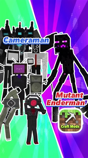 Skibidi Cameraman VS Mutant Enderman in Minecraft PE | Craft Mods Android Version 1.0