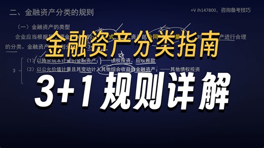 不止为考试：金融资产分类的底层逻辑与实务判断，这是你系统的第一道硬菜。