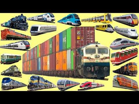TRAINS Name Sounds | Learning Types of Trains - Railway Vehicles - Trains and Subways