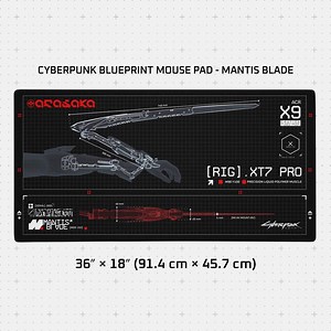 Cyberpunk Blueprint Gaming Mouse Pad, 36x18in (914x457mm) | Stitched Edges | Arasaka - Etsy