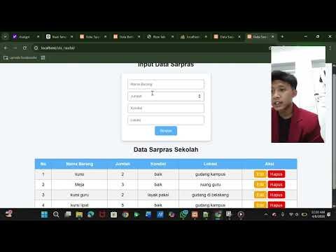 cara membuat input data sarpras, untuk memenuhi tugas UTS