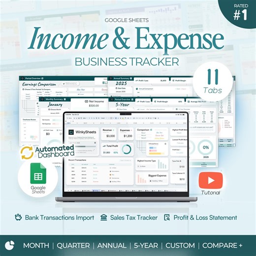 Small Business Income and Expense Tracker Accounting Budget Bundle for Business Finances Bookkeeping Google Sheets Spreadsheet Template - Etsy