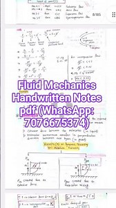 Fluid Mechanics Handwritten Notes pdf #mechanical #gate