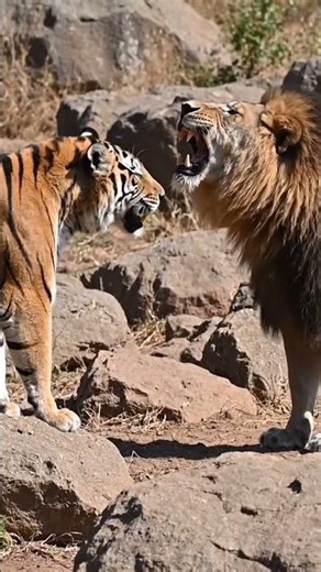 tiger meets lion.# popular #viral .