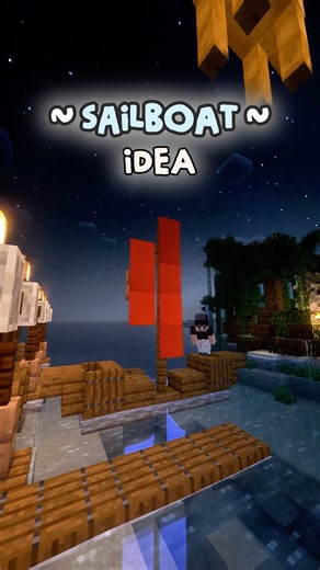 Minecraft: How to build an EASY Sailboat Tutorial! #minecraftshorts