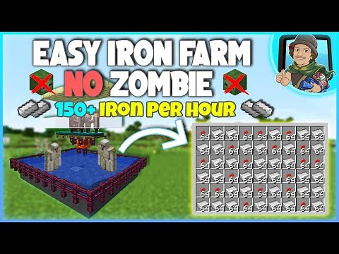 Minecraft EASY Iron Farm Tutorial! - Without a Zombie! 1.17+ (150+ Iron P/H)