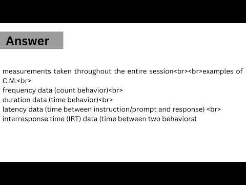 RBT Competency Assessment Practice | What is Continuous Measurement?