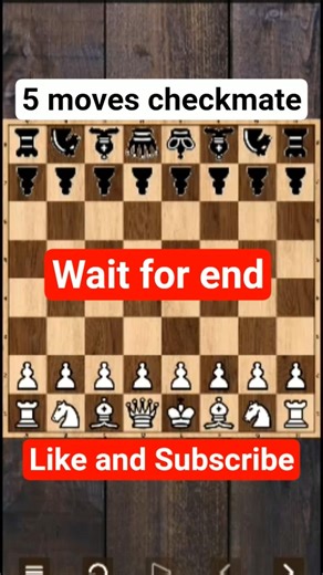 5 Moves Checkmate #chess #chessgame #chess tricks #less moves checkmate #like #subscribe