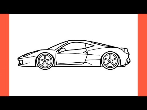 How to draw a FERRARI 458 ITALIA easy / drawing Ferrari 2009 sports car step by step