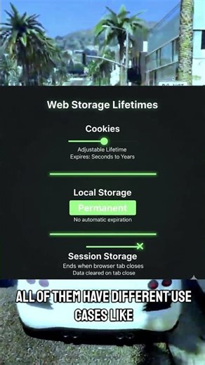 Cookies VS Local Storage VS Session Storage #coding #softwarearchitect #codingshorts #technews
