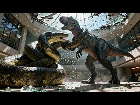Hybrid gene beast rampages! Man fights T-Rex with python!