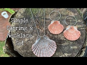 Seashell earring & necklace set. Simple how to video 🐚