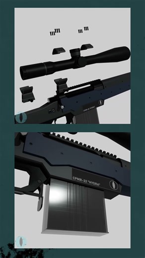 Exploded Details: Coil-Pulse Rifle Part2 #coil #rifle #3danimation #3dmodelling #autodeskmaya