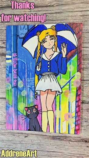Happy Mother's Day! 💕Acrylic Sailor Moon Painting #easyartideas #90sanime #paintinginspiration