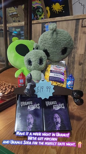 We've got it all for your next movie night in Uranus. Munch on our Ho-made popcorn while you watch a movie we made, straight out of Uranus! 🍿 #UranusAttacks | Uranus Fudge Factory- Richmond Indiana