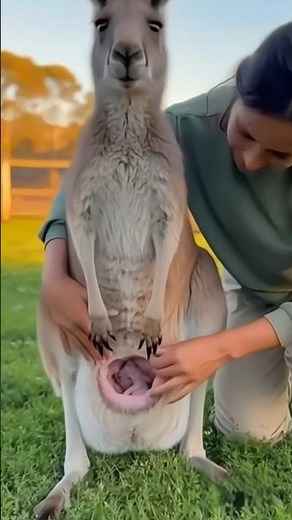 “Inside a Kangaroo’s Pouch 🦘 | Real-Life Joey Feeding Moment (Unbelievable Nature Close-Up!)” #short
