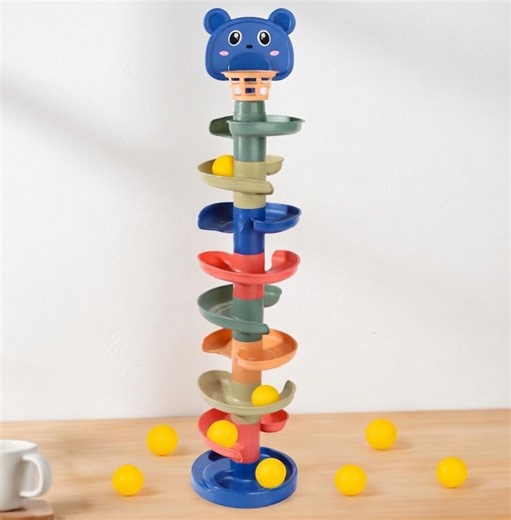 Montessori Ball Drop Toy Tower – Baby Spiral Rolling Ball Track, Educational Stacking Toy for Toddlers, Early Learning Sensory Toy - Etsy