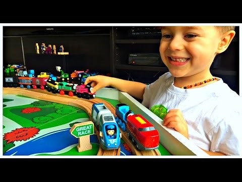Playing with Trains | Brio Trains on Thomas and Friends Wooden Tracks | Toy Trains for Kids