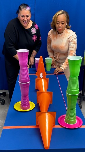 Stack cups on sliding plates without them falling to win BIG money | Doug and Friends