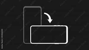 Rotate smartphone isolated icon. Device rotation symbol. Turn your device. Motion graphics.