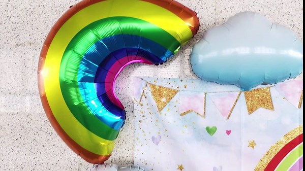 44 Pieces Rainbow Balloons Clouds Balloon Smiling Rainbow Cloud Party Decor for Baby Shower Themed Party Birthday Decorations Party Supplies