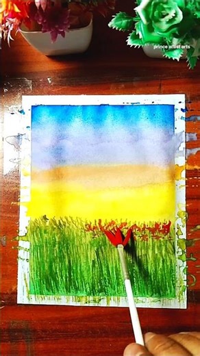 Beautiful nature sunset painting scenery🥰😍🙏👍 #ytshorts #shorts#painting #sunset #nature