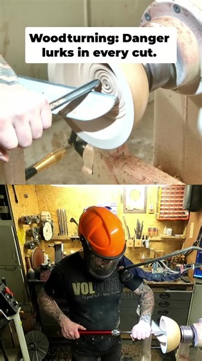 Watch this woodturner create a bowl on the lathe. It's a risky process, but the results are incredible. See how precise the cuts need to be! #Woodturning #Sawdustmafia #DIY #Woodworking #Craftsmanship #LatheArt