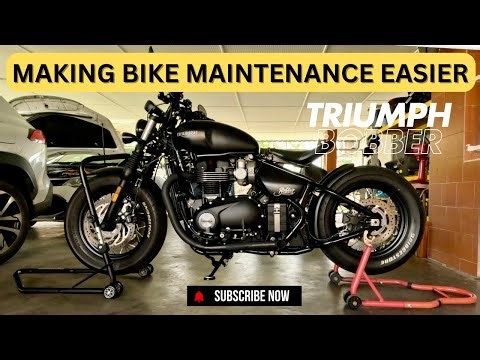 How to use the Front & Rear Motorcycle Paddock Stand | Triumph Bobber