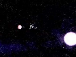 Tardis flying through time and space