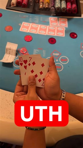 First time playing UTH #casino #lasvegas #poker #ultimatetexasholdem #pokerlife #gambling #gamble