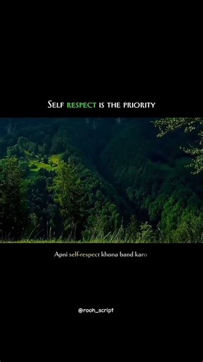 Self respect is matter... #roohscript