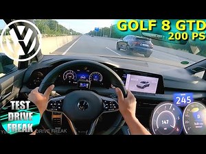 2022 Volkswagen Golf 8 GTD DSG 200 PS TOP SPEED AUTOBAHN DRIVE POV