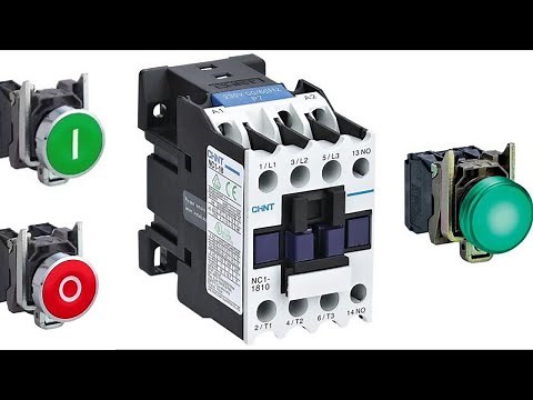 Contacteur avec bouton marche/arrêt #contactor pushbutton on/off كونتاكتور مع بوش بوتون on/off