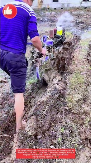 Spring Begins with Diesel Power! 🚜💨 Hand Tractor in Action