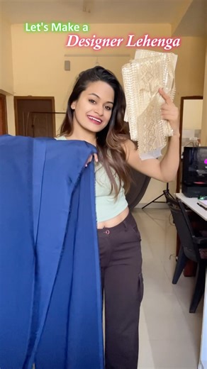 Easha anu sahu on Instagram: "Let’s make a Designer Lehenga from Plain fabric and lace❤️ #sewing #designerlehengas For Beautiful Designer laces you can order from @asian_lace 👉🏻Wholesale price 👉🏻Worldwide shipping 👉🏻For orders : please take a screenshot and message us on WhatsApp or Instagram Number : 9061011990 . #designerdress #fashiondesigner #fashioninfluencer #fashion #lehenga #womensfashion"