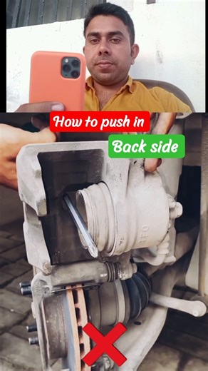 How to compress brake pad caliper piston #tricks #brakesystem #brakefluid #calipers #brakepads