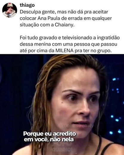 Internet user recalls the beginning of Ana Paula and Chaiany's feud #bbb26 #bbb