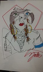 Assignment #7 (Part 1) Blind Contour Drawing of Portrait