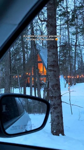 Which cabin would you visit first? Quebec has some of the most beautiful cabin getaways in Canada and it’s so beautiful in the winter with a fresh snow 🏡❄️🇨🇦 | yakeandmarie