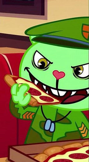 Flippy finally decides to relax and eat some pizza! - Happy Tree Friends Animation