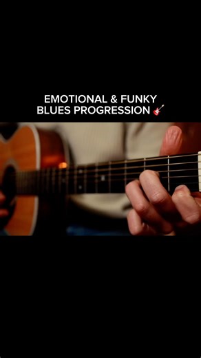 Emotional & Funky Blues progression With Licks! 🎸 [Full lesson in the related video] #bluesguitar