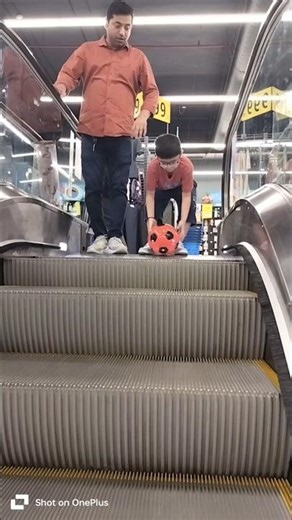 Don't Stop 🛑 This Ball 🏀 on the escalator 😱 #shorts