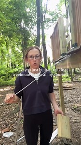 The DIY treehouse suspension bridge is FINISHED!! 🥹😭 tell me what you think! This project was nothing short of challenge after challenge but I persevered and it’s all worth it! I can’t wait to see my two boys faces when they see it!!! Follow to see the full treehouse build progress! | Come Stay Awhile