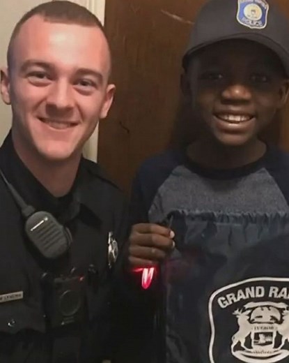 Police protect and serve a birthday cake to bullied boy
