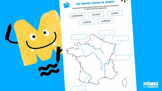 Exercice : apprendre à situer les grands fleuves de France
