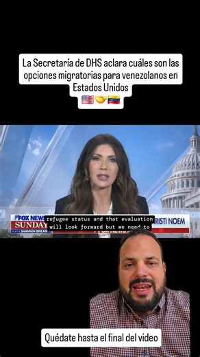 🚨🇺🇲🤝🇻🇪 Hoy comparto mi interpretación de las palabras de la secretaria del DHS, Kristi Noem, en referencia a las opciones migratorias para venezolanos en Estados Unidos. Comparte y guarda este video ✅️ Agenda tu cita personalizada enviando un correo electrónico a info@delavegalaw.com. #inmigracion #inmigración #abogado #inmigrantes