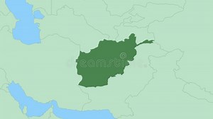 Mapa De Afganistán Con Pin De Capital Del País. Almacen De Video - Vídeo de espacio, superficie: 214235741