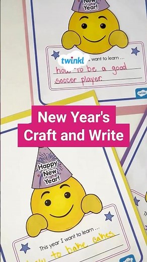New Year’s Craft and Write for Kids | Fun Goal-Setting Activity for Kindergarten | Twinkl USA