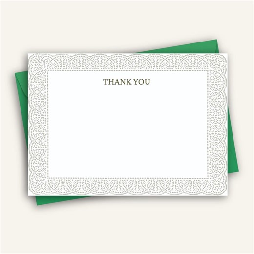 Bridal Thank You Note Card | Elegant Lace Border Stationery (editable Template) - Etsy